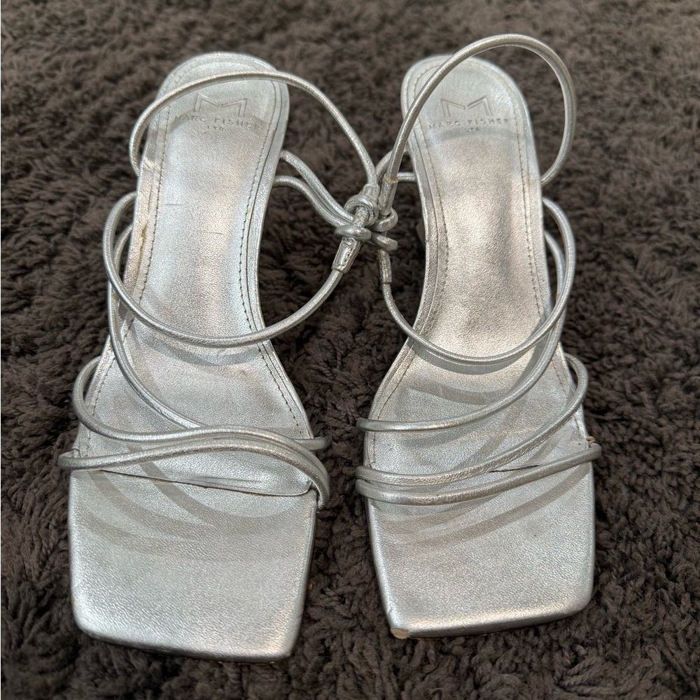 Marc Fisher Silver Strappy‎ Heels